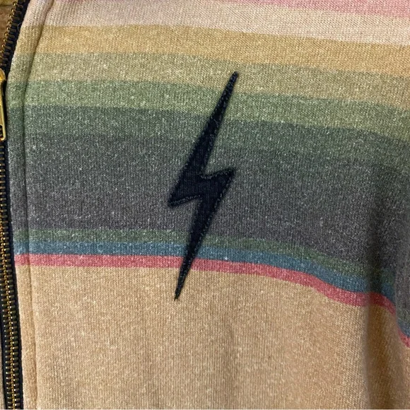 Aviator Nation Hoodie Youth 14 Zip up Sweatshirt Colorful Stripe Fleece Tulum - Picture 5 of 9